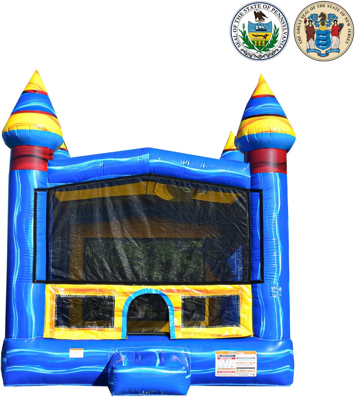 JumpOrange 13’x13’x16’ Melting Arctic Bounce House with Blower & Basketball Hoop ; 15oz Commercial Grade PVC Vinyl, Inflatable Jumper for Kids and Adults, Rental Use, Indoor & Outdoor Play