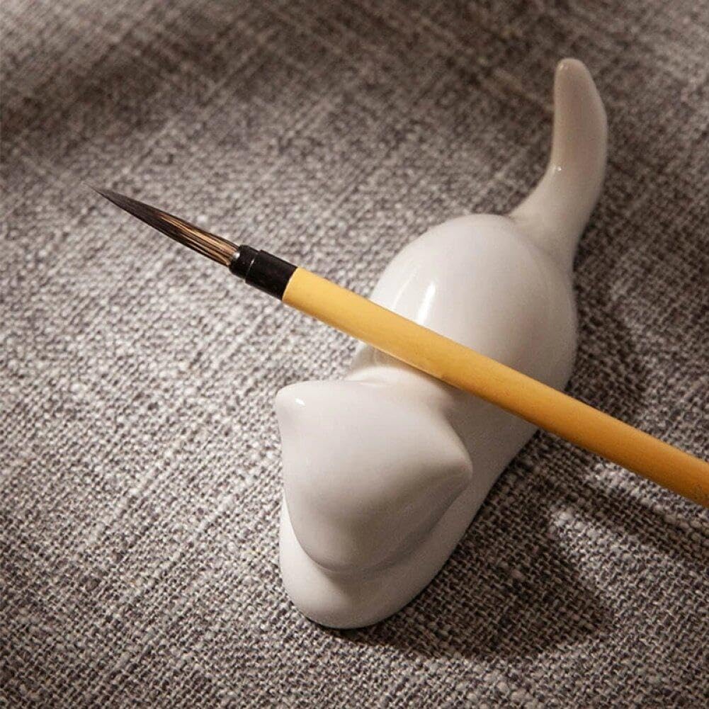 Keramik Stifthalter Für Kalligraphie & Aquarell – Grüner Ruhe-Ständer Für Pinsel & Stifte