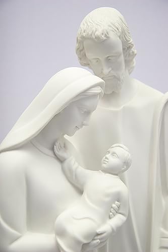 Miniatura 5 de Vittoria Collection Figura de escultura italiana de Joseph Mary Baby Jesus de 31.5 pulgadas, hecha en Italia, para jardín interior y exterior