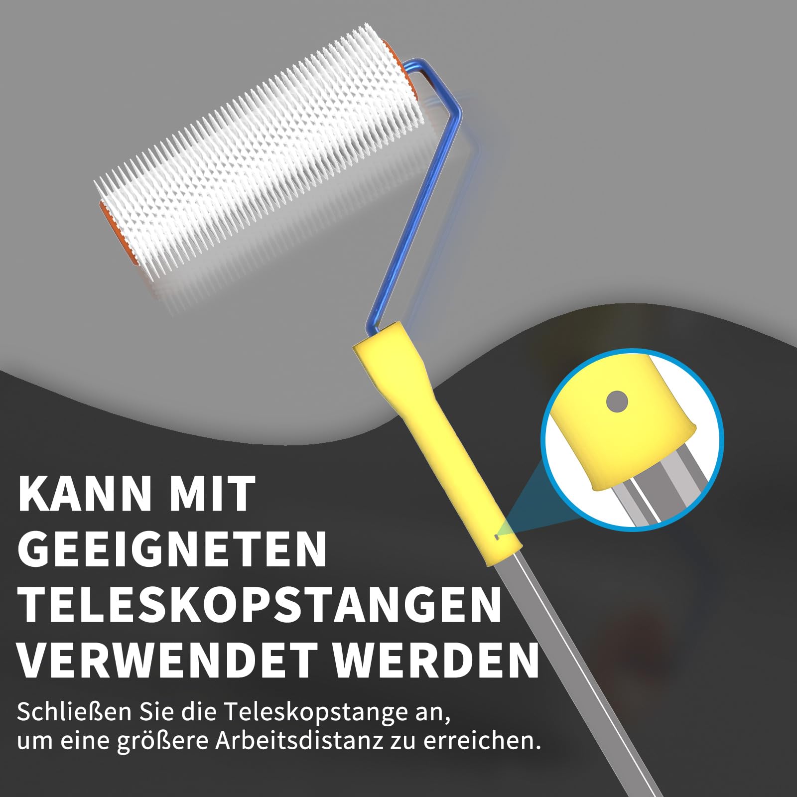 Entlüftungsroller 23 cm, Stachelwalze zur Entlüftung von Bodenbeschichtungen, Epoxidharz Bodenbeschichtung Werkzeug für Ausgleichsmasse Boden
