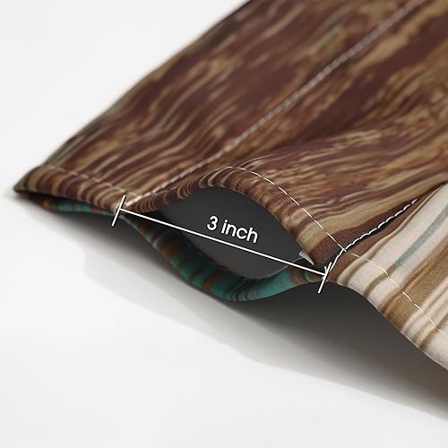 Miniatura 7 de Abstract Art - Paquete de 2 cenefas para ventanas, cenefas opacas resistentes a las arrugas, tela pesada (52 x 18 pulgadas, textura de madera)