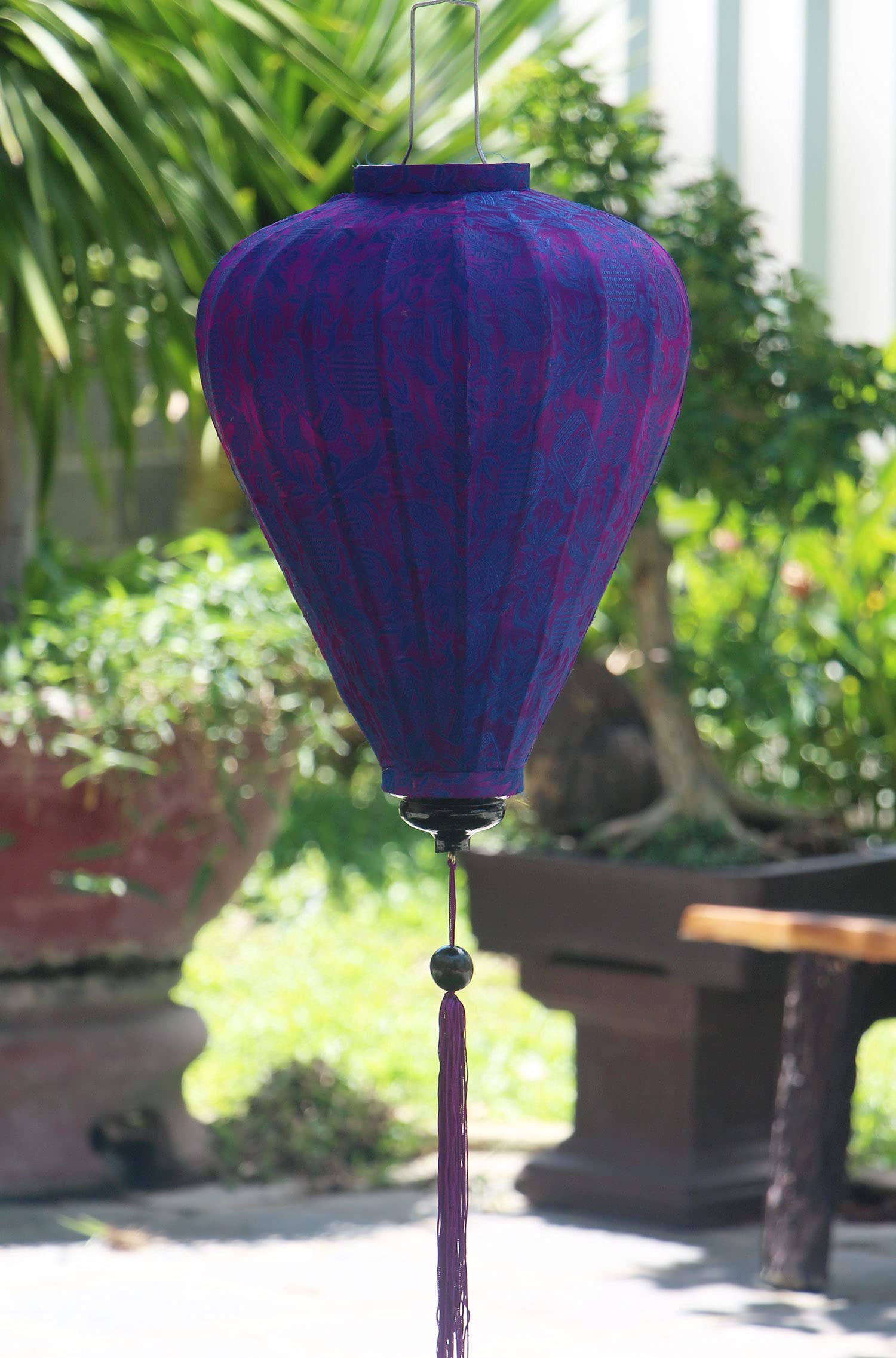 Vietnam Souvenir Shop Silk Lanterns 55 cm, Decorative, LED, Purple, Not Water Resistant, For Hotel, Garden, Wedding Decor
