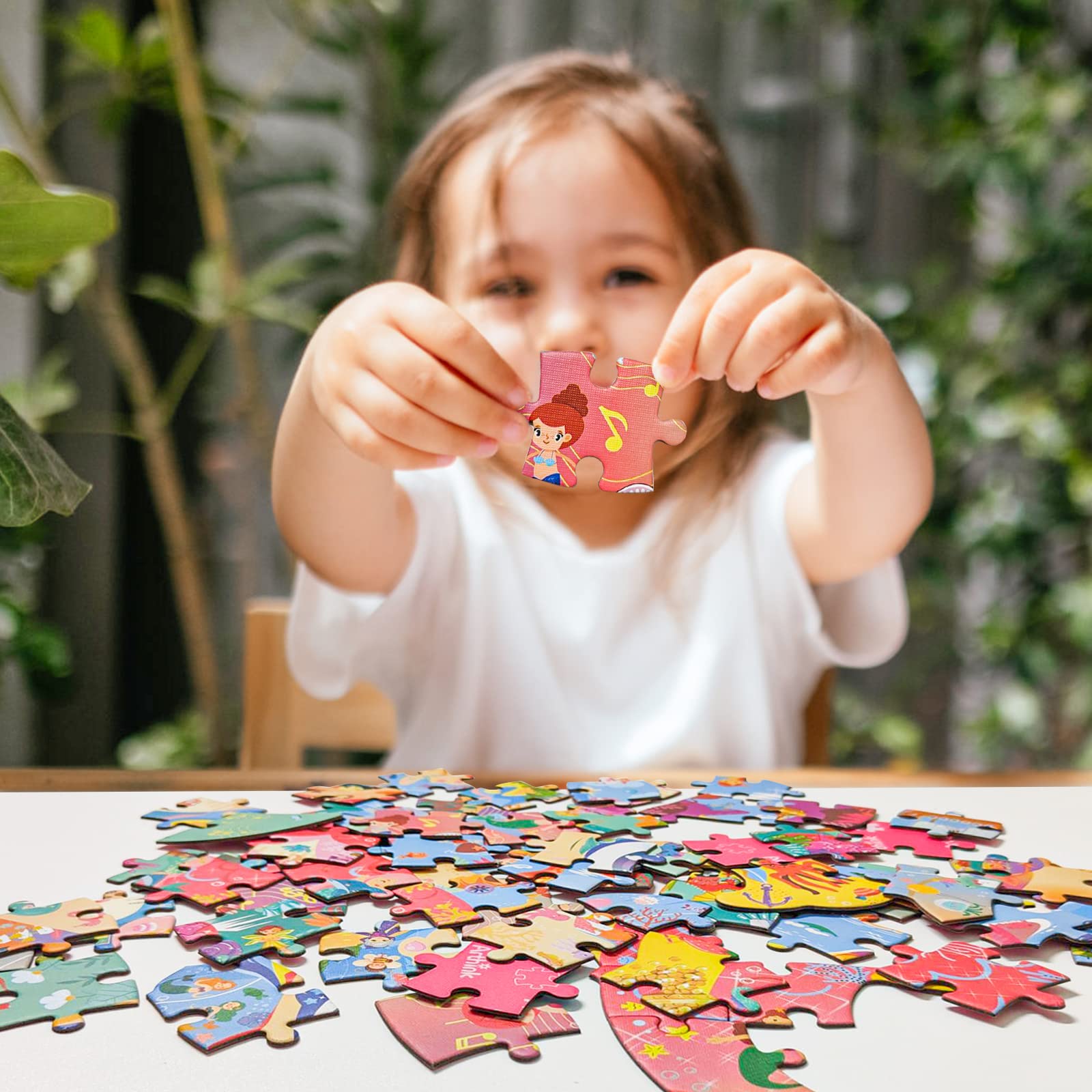 FORMIZON Puzzle per Bambini, 128 Pezzi Puzzle Bambini Jigsaw, Puzzle Rotondo Per Bambini, Ragazza Ragazzo Regalo Puzzle, Educativo Giocattoli per Ragazzi Ragazze 3 4 5 6 7 8 9 Anni (Sirenetta)