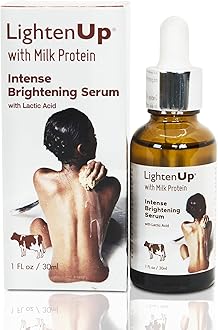 LightenUp, Lactic Acid Serum - 1 fl/oz / 30 ml - Helps to Fade Dark Spots on: Face, Knees, Elbows,