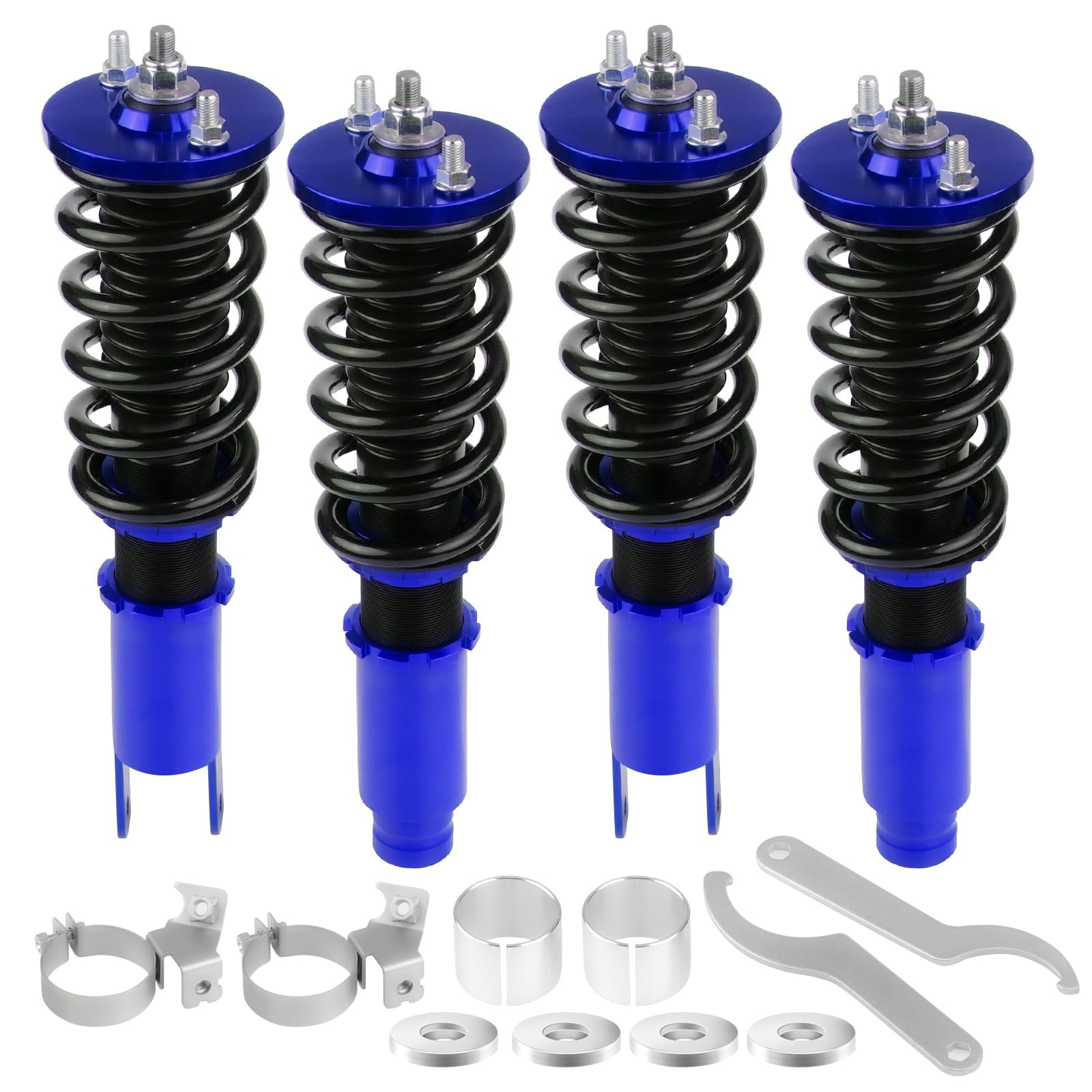 Adjustable Coilovers Compatible with Honda Civic 1996-2000, CRX 89-91, Delsol 93-97, Acura Integra 94-01 Coil Spring Absorber Struts Suspension Lowering Kit Blue