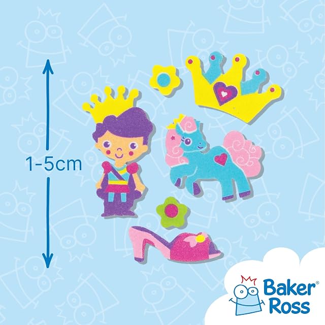 Foto 3 de 4 de Baker Ross- Pegatinas de Espuma con Diseños de Princesa (Pack de 120) para Decorar Tarjetas, Cuadernos