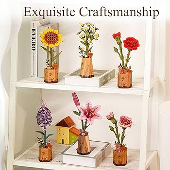 Amazon.com: Rowood Wooden Flower Kit,DIY Artifical Flower Building