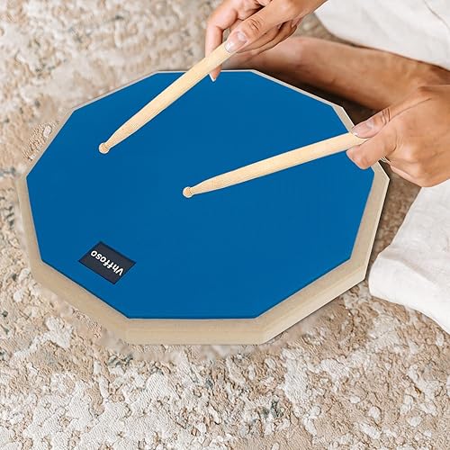 Miniatura 20 de Almohadilla y palos de práctica de 12 pulgadas, almohadilla de tambor para principiantes con baquetas (2 pares) y bolsa de transporte, almohadilla