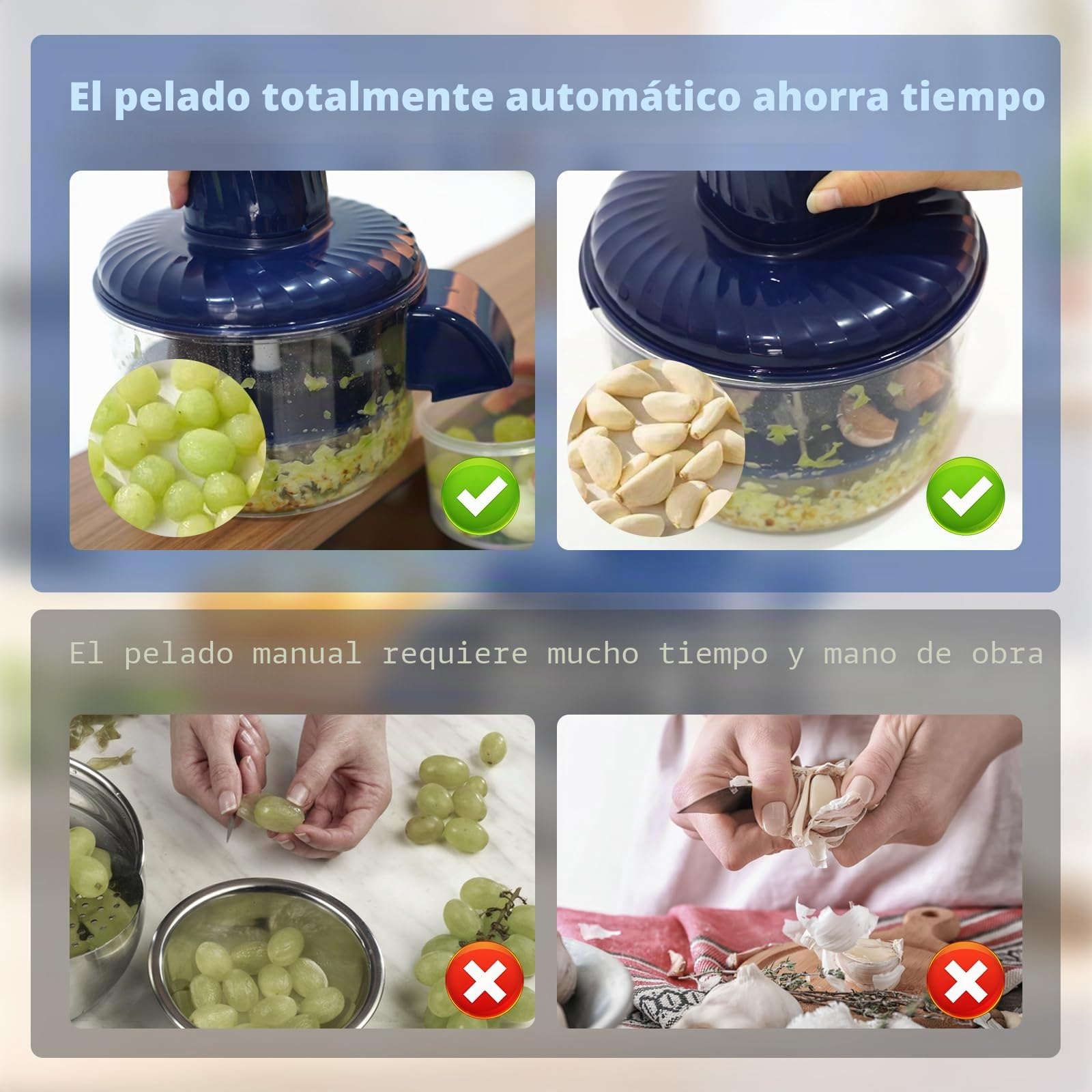 Máquina peladora eléctrica de uvas, 3 en 1, automática y automática, pequeña herramienta peladora de frutas, máquina peladora de ajo para uvas, ajo, tomate, dátiles, ciruelas, aceitunas