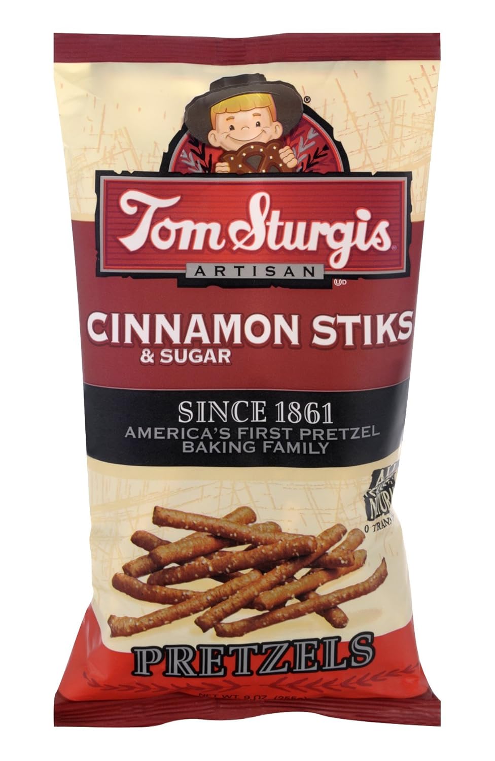 Tom Sturgis Cinnamon Sugar Sticks Pretzels 9 oz. Bag (4 Bags)