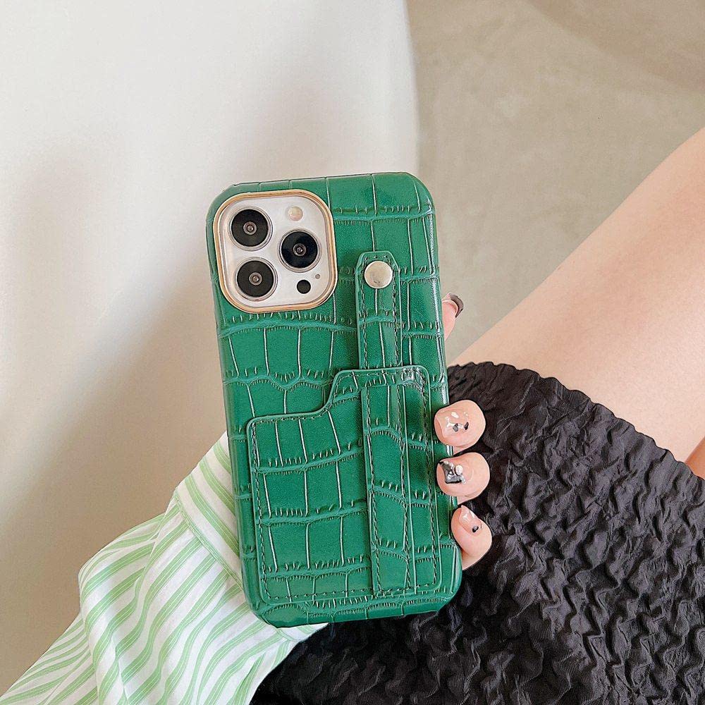 クロコダイルレザー ケース グリーン Amazon.co.jp: クロコダイル グレイン カード スロット レザー ケース