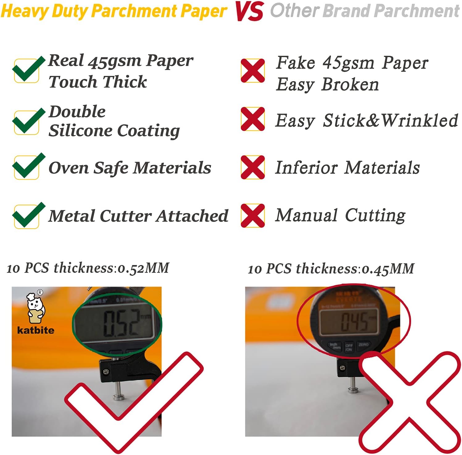 Katbite 16x24 inch Heavy Duty Parchment Paper Sheets, 100Pcs Precut Non-Stick Full Parchment Sheets for Baking, Cooking, Grilling, Frying and Steaming, Full Sheet Baking Pan Liners, Commercial Baking: Home & Kitchen