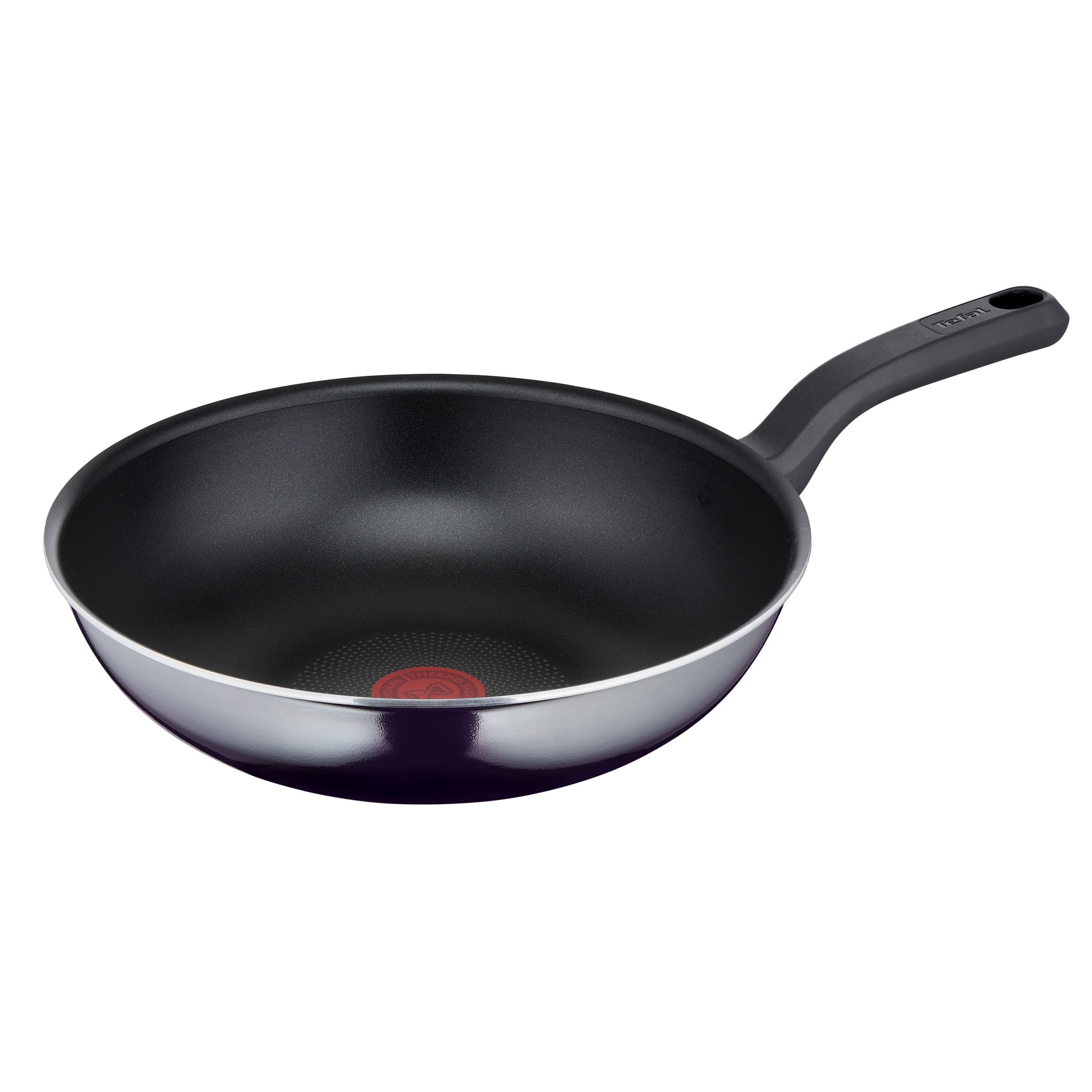 Tefal D52619 Resist Wok, poêle profonde, 28 cm, revêtement titane antiadhésif