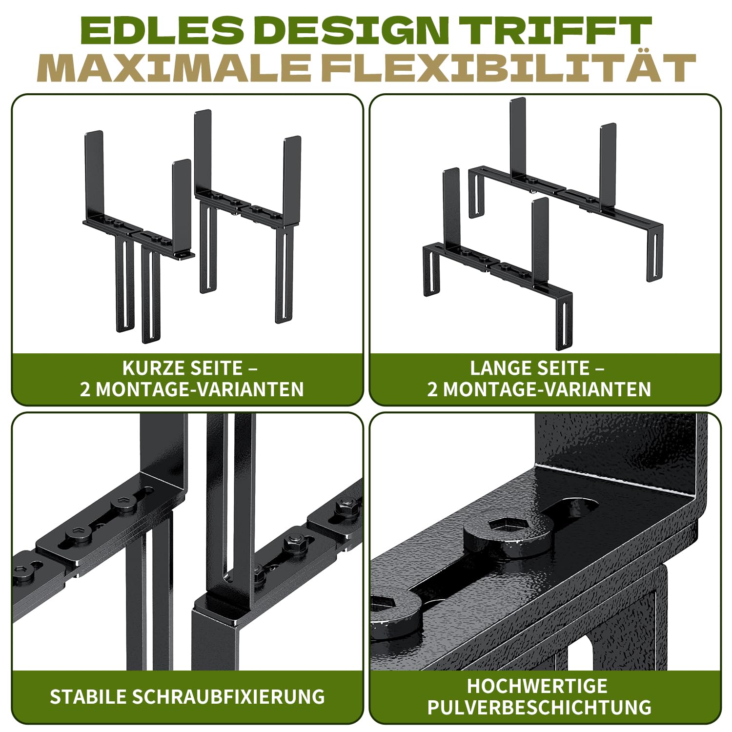 Set di 6 supporti per fioriere a forma di H, supporti per vasi da balcone senza fori Adatti per ringhiere da balcone da 1,5 a 32 cm e fioriere da 15 a 23 cm, supporto per fioriere per ringhiere