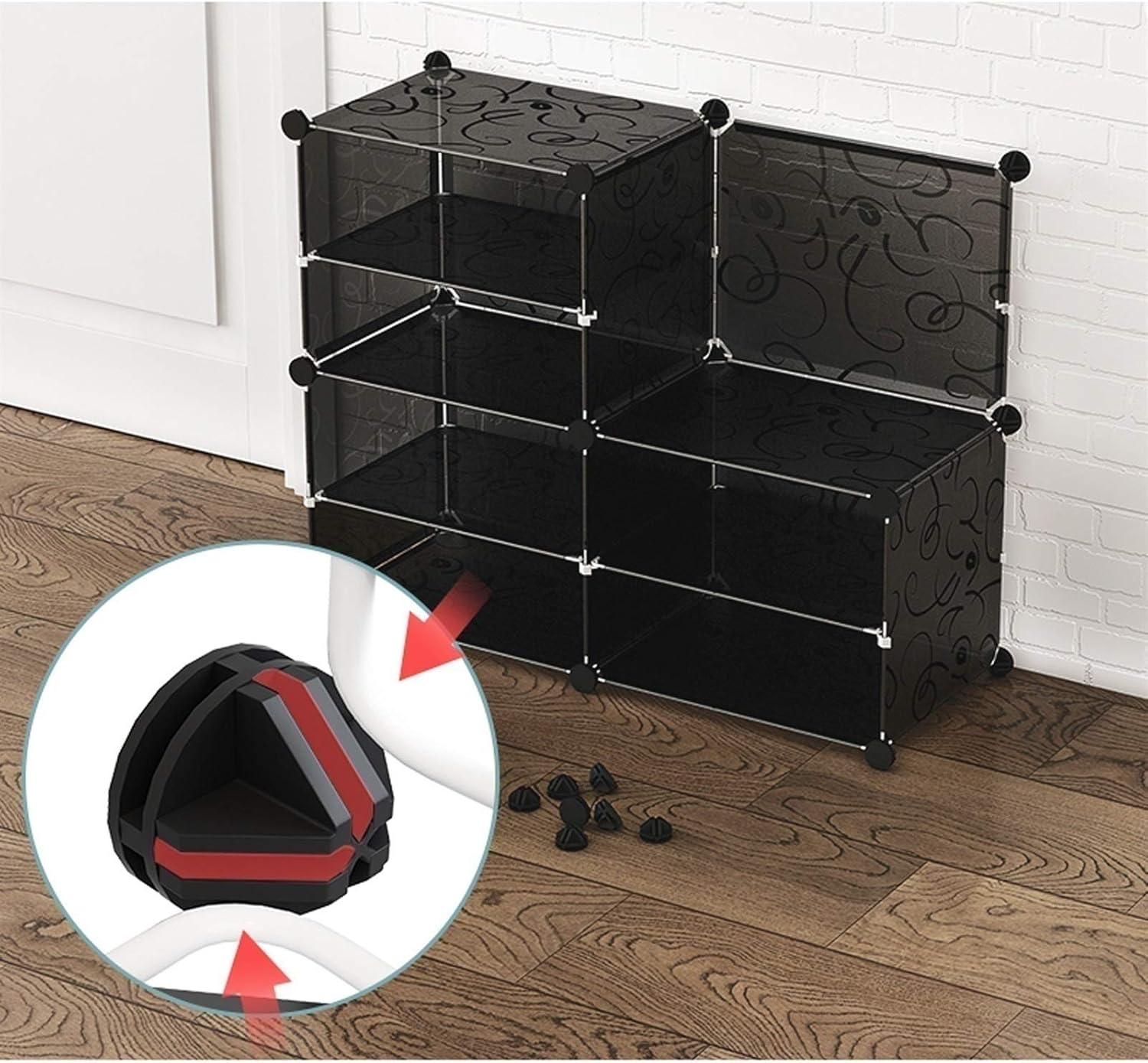 Storage Shoe Rack 2 Columns 8 Tier Plastic Withdoor Dustproof Removable 32 Pairs of Shoes Dormitory Living Room 85X32X127CM (Color : Black) (Black)