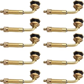 Large Bore Valve Stem,10Pcs Earthmover Tyre Valve Stem Copper Large Bore 60mm to 80mm 45º for Large Loaders Bulldozers Excavators