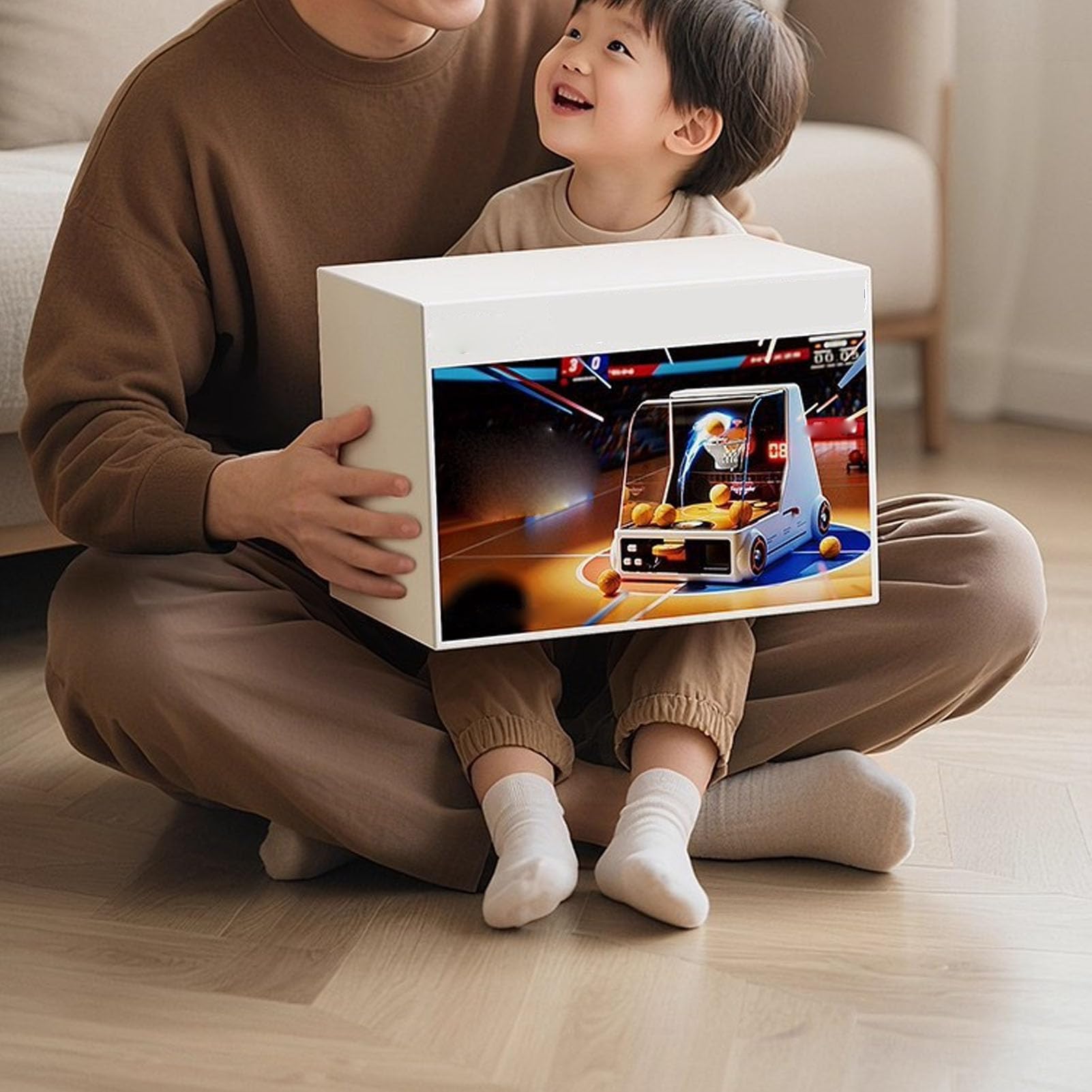 Tabletop Basketball Game with Moving Hoop