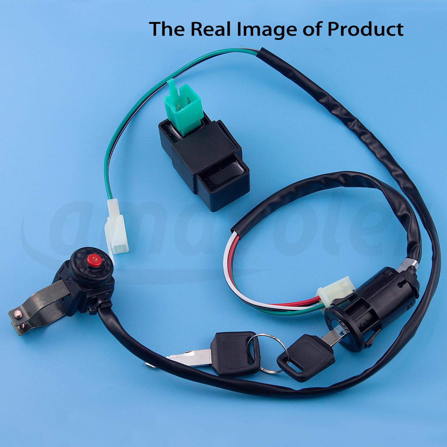 Full Wiring Harness Loom Kit For 50-125cc Dirt Pit Bike - Includes CDI, Coil, Solenoid, Spark Plug, Regulator - View #5