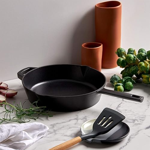 Miniatura 3 de Milo by Kana - Sartén de hierro fundido esmaltado de 10 pulgadas, sartén antiadherente de hierro fundido pre-sazonado, a prueba de horno y