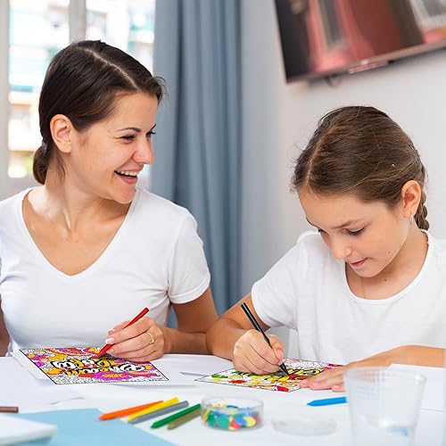 Miniatura 5 de Geyoga 48 pósteres para colorear de mandala para adultos, patrones de mandala a granel, pósteres para colorear de 11 x 8.26 pulgadas, póster