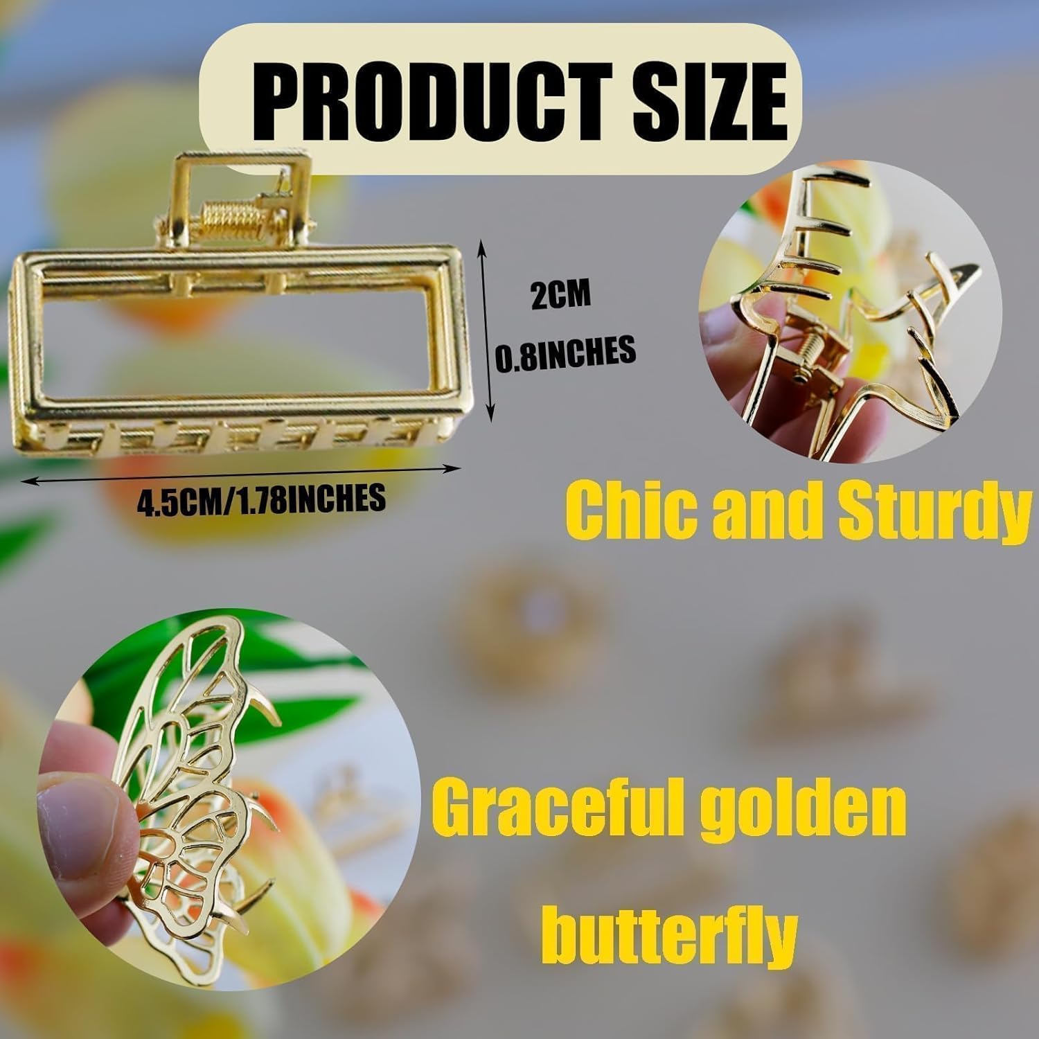 10 Pack Gold Metal Hair Clips, Mini Claw Clips Secure Everyday Hair Accessories for Women and Teens, Strong Hold, Stylish and Versatile - Image 4
