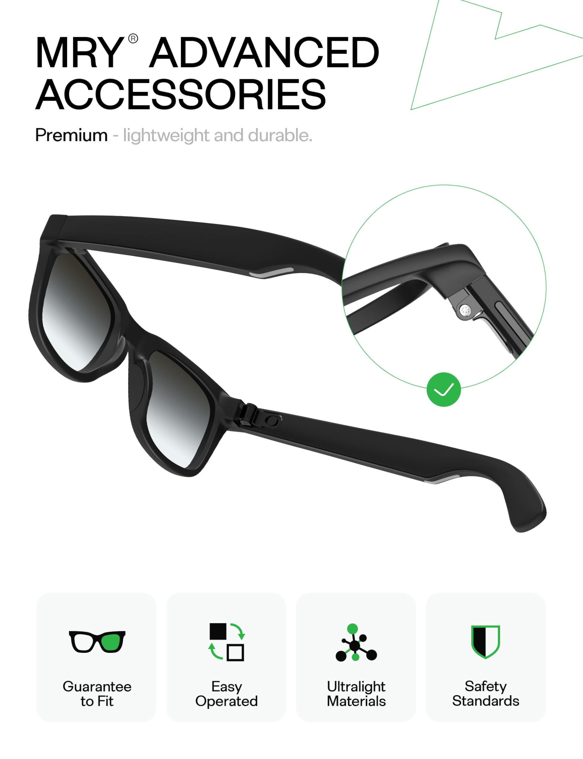 Mryok Viti di ricambio per occhiali Ray-Ban Meta Wayfarer/Skyler/Headliner Gen 1 e Gen 2 Smart AI - Opzioni