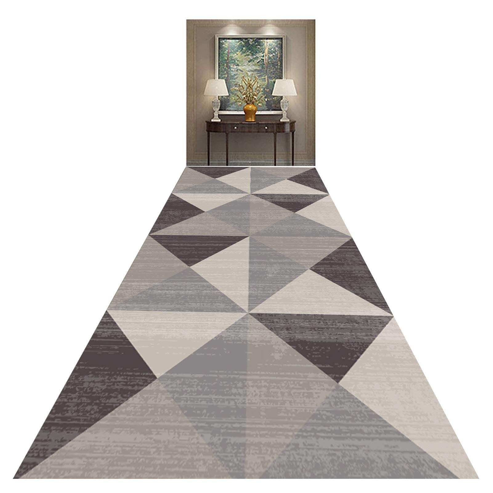 Tapis triangle géométrique durable de 80x800cm pour grand couloir et cuisine