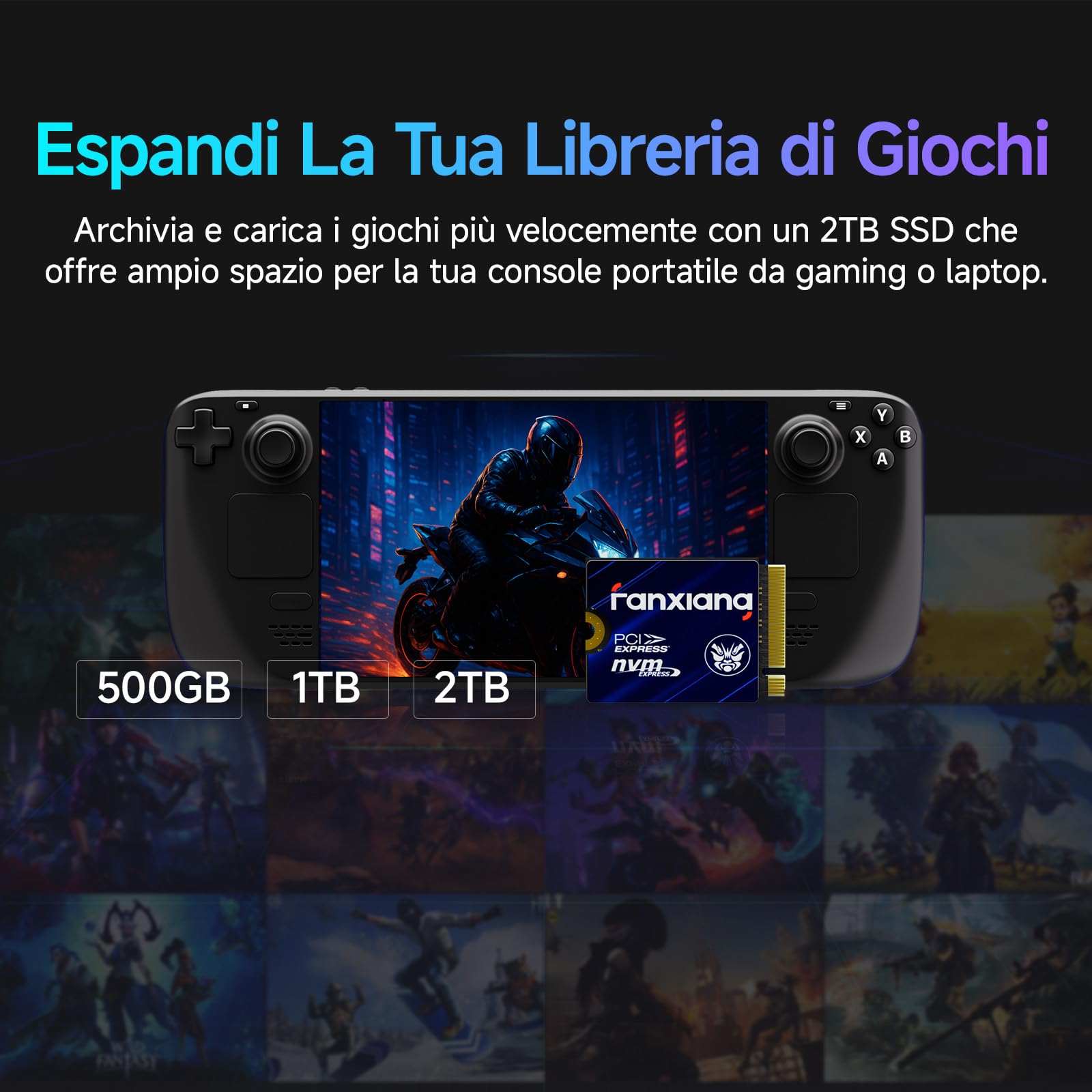 fanxiang S630 500GB SSD M.2 2230, NVME M2 SSD PCIe Gen4x4, Fino a 4850MB/s, Per Rog Ally, Steam Deck, Microsoft Surface Pro, Mini PC, Ultrabook - Unità a Stato Solido Interna