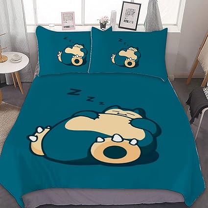 Amazon カビゴン 布団カバー 3点セット シングル シングル 枕カバー ベッド用 オールシーズン Zarker 夏用 寝具カバーセット 掛け布団カバー キャラクター かわいい おしゃれ 人気 防ダニ 寝具カバーセット オンライン通販