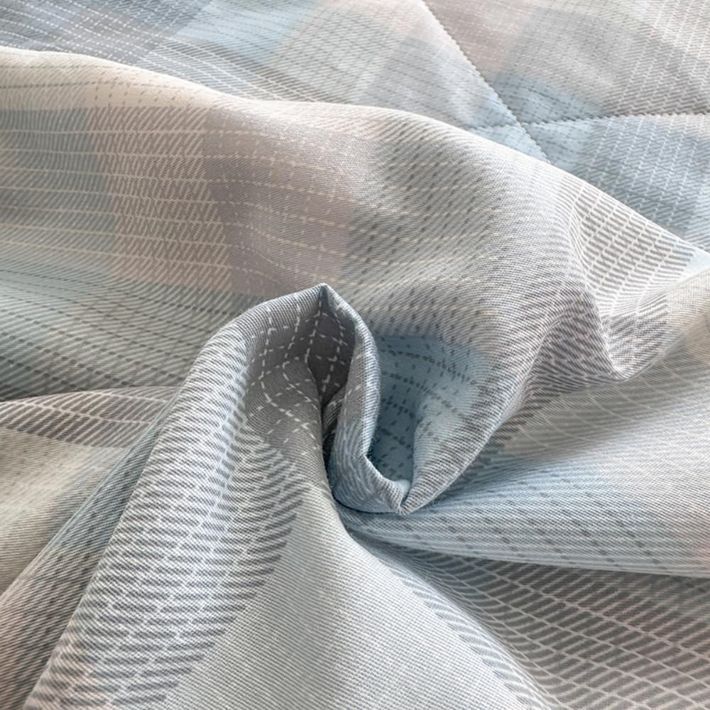 100% Baumwolle Bettüberwurf Steppdecke Tagesdecke Leichte Tagesdecken mit Präge Wohndecke aus Gesteppt Bettdecke für Einzelbett Doppelbett (Hellblau,200x230cm)
