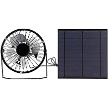 Solar Powered Fan, 5W Cooling Fan with Mini Solar Panel Mini Ventilator Fan Solar Panel Set for Greenhouse Dog Houses Trailers Rvs