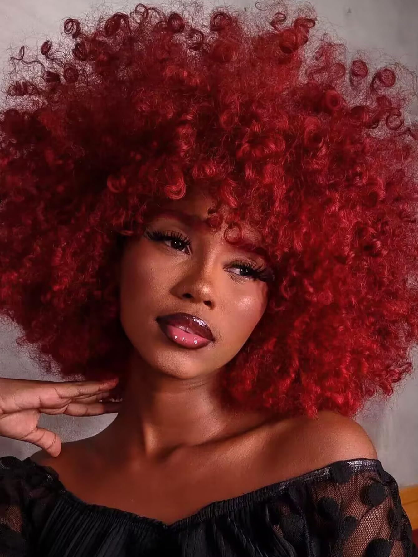 GKtineke Afro Wig 14Inch Afro WIgs for Black Women 70s Afro Kinky Curly Wig Bouncy Huge Fluffy Puff Wigs Synthetic Hair for Cosplay Daily and Party (