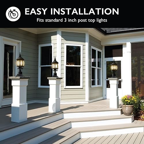 Vista 154 de Design House 502211 Base de pilar de linterna exteriores, color negra