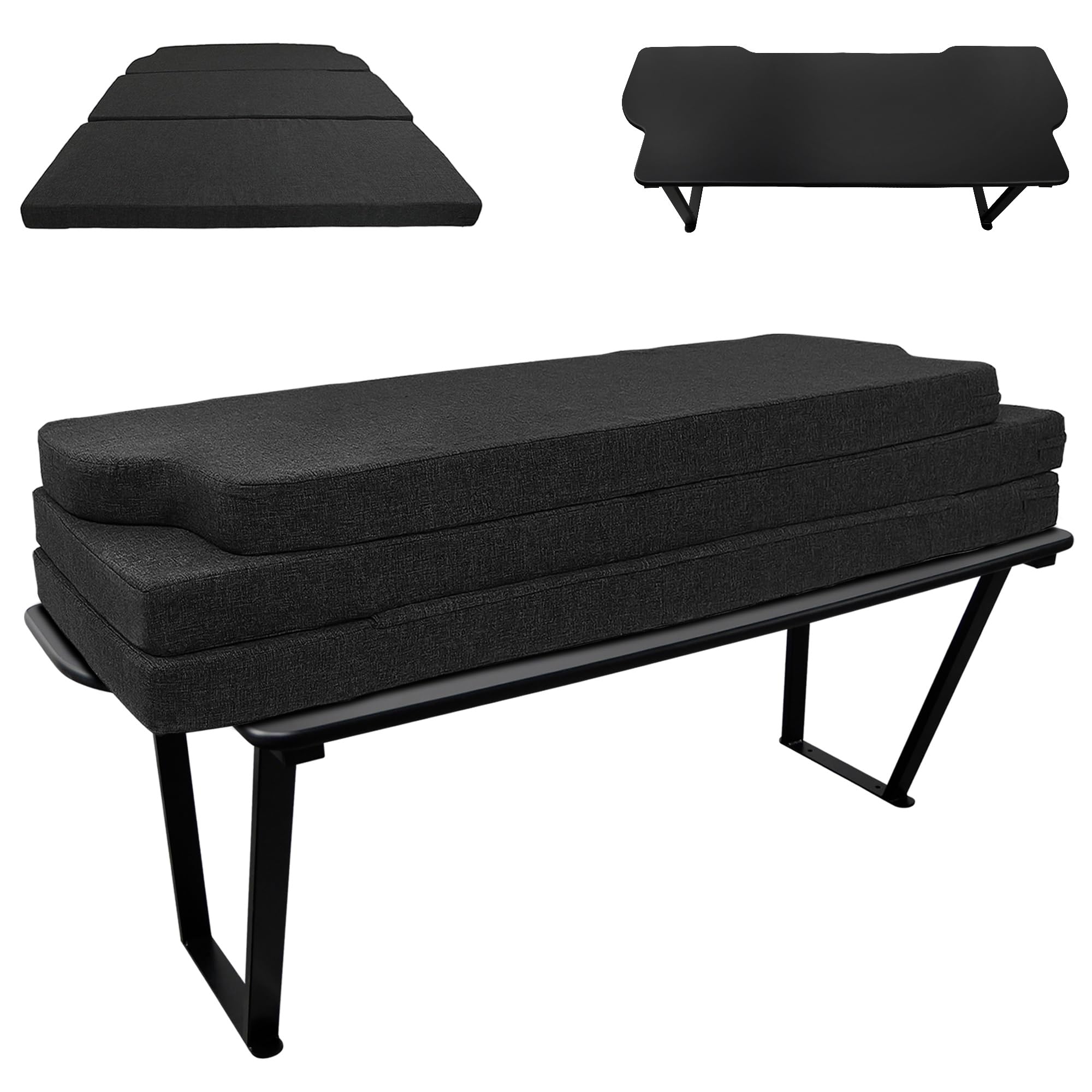 CHROMEMASTER | Compatibile con VW T6.1 2019+ Multivan; Set: Letto Pieghevole per Auto e Materasso per Auto, Materasso Pieghevole; Prolunga del Letto Multiflexboard, Tavolo; Accessori per Il Camper