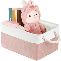 Vista 1 de Contenedores de almacenamiento con asas de algodón resistentes (1 unidad), cestas de almacenamiento de tela para organizar uso para oficina y hogar