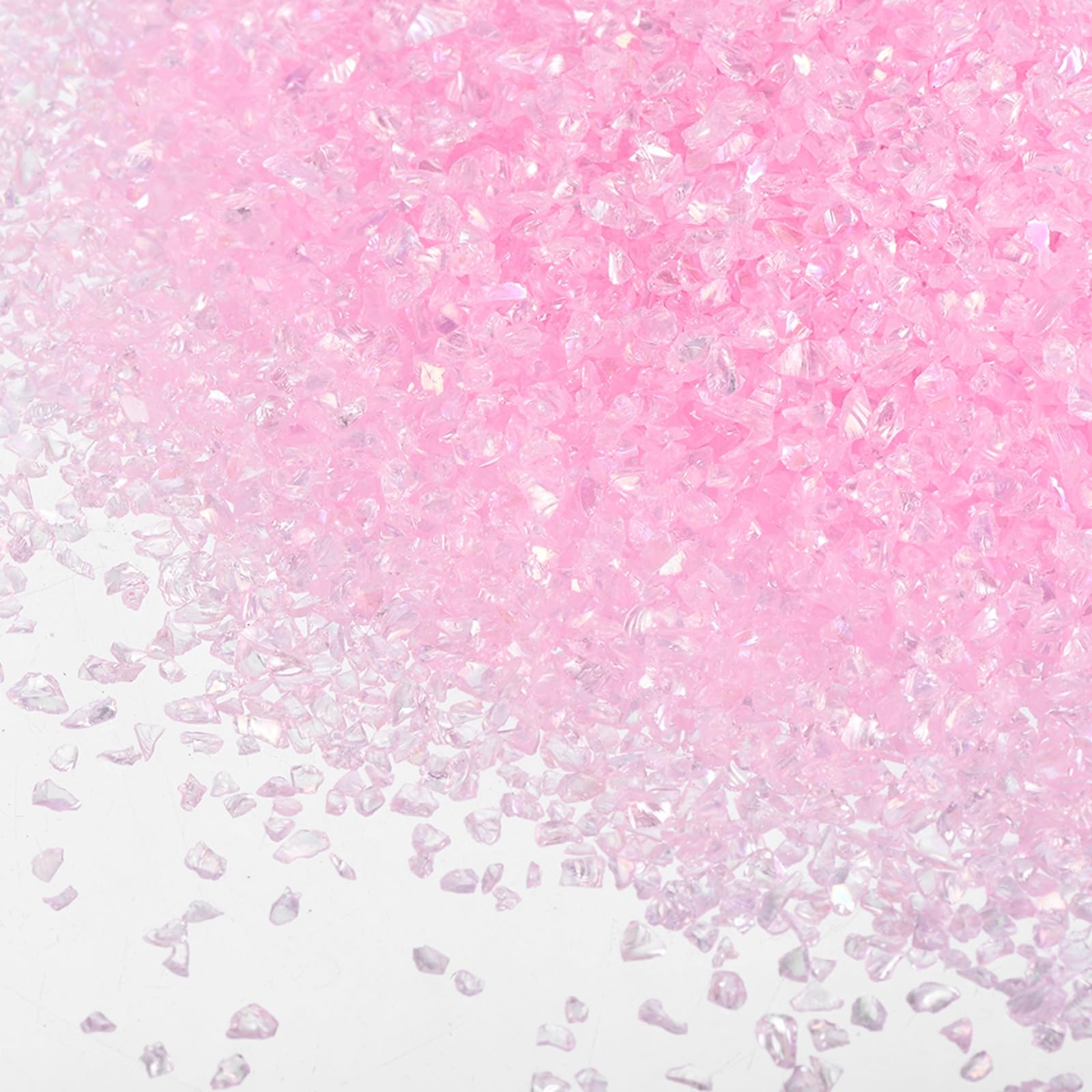 sourcing map 3 Pcs Crushed Glass for Resin Art, 50g Irregular Metallic Chunky Chips Small Broken Crushed Glass Glitter Pieces for Crafts DIY Vase Filler Jewelry Making Decor, Pink