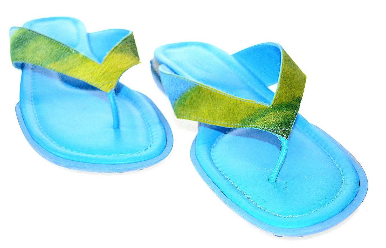 Tod's Women's Infradito Sandalo F.Shell Leather Green Sandals Sz 39 U6M002