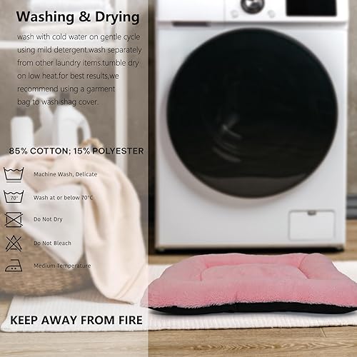 Miniatura 6 de Cama para cachorros de 24 x 17 pulgadas, color rosa, lavable para perros pequeños, cómoda y esponjosa, para uso en interiores y exteriores de 24