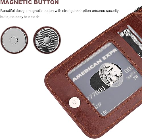 Miniatura 7 de KIHUWEY Funda tipo cartera para iPhone 78 Plus con soporte para tarjeta de crédito, cierre magnético de cuero de primera calidad, resistente funda