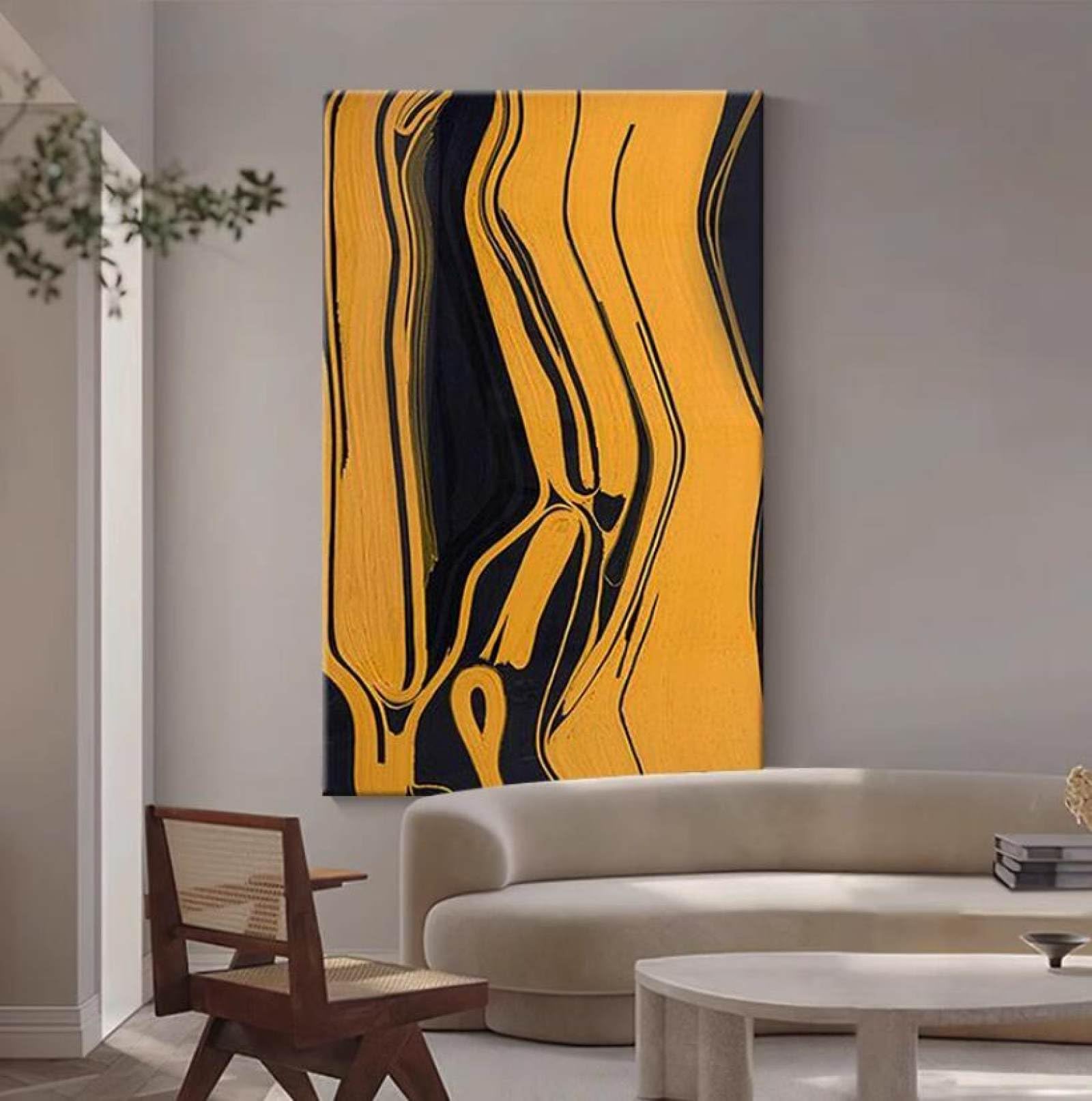 Peintures à l'huile sur toile peintes à la main pour réchauffer un mur blanc vide