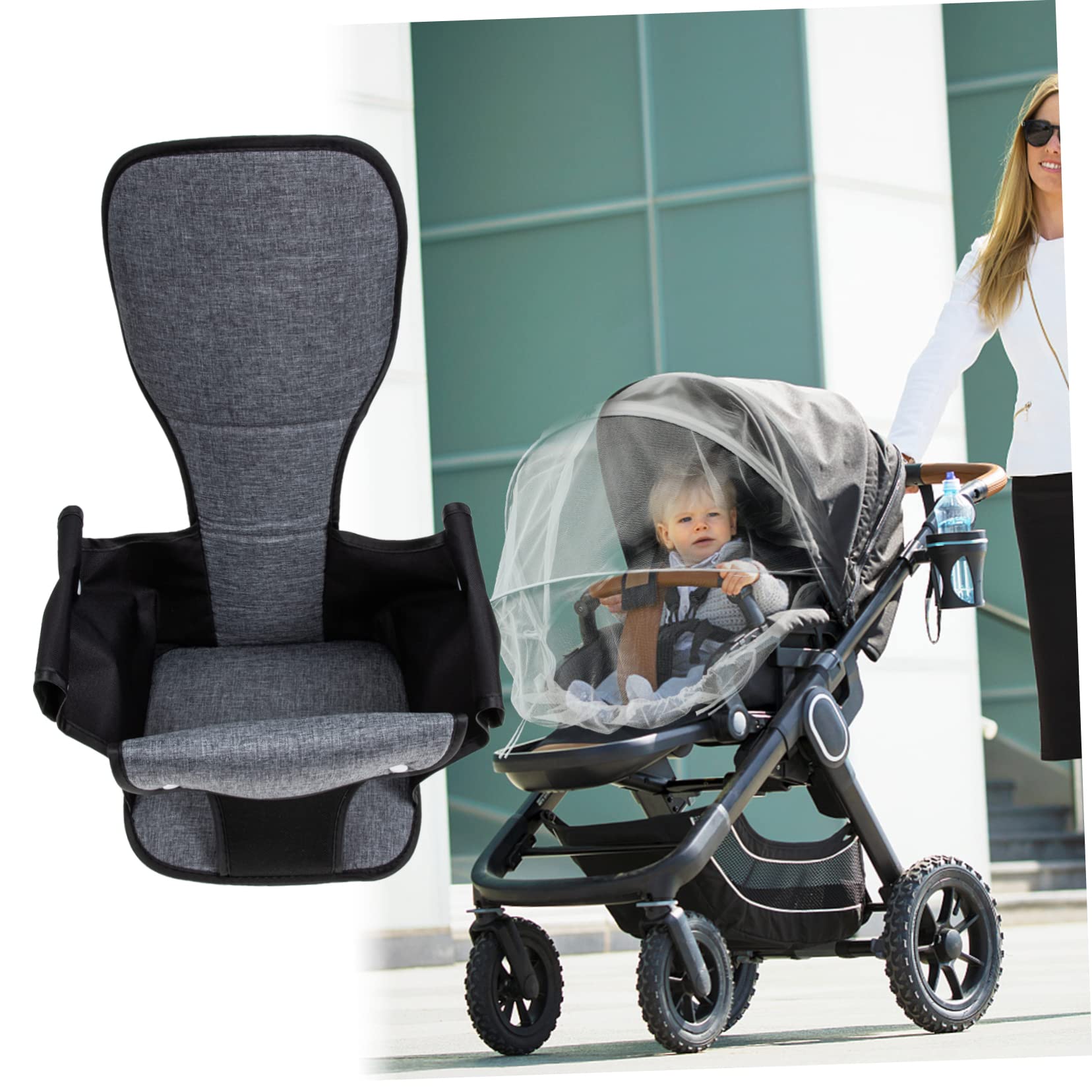 ifundom 2 Piezas Cojín de Cochecito Accesorios Carrito Bebe Cojín para Carrito Juguetes cojín de Multifuncional Auto de Apoyo para el Cuerpo del Esponja Grey