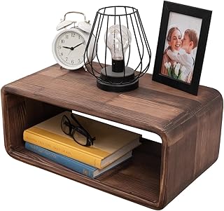 WOODCHES Floating Nightstand Wooden, Bedside Table, Nightstand Shelf, Handmade, Wall Mounted Bedside Shelf, Minimalist and Unique Style (London)