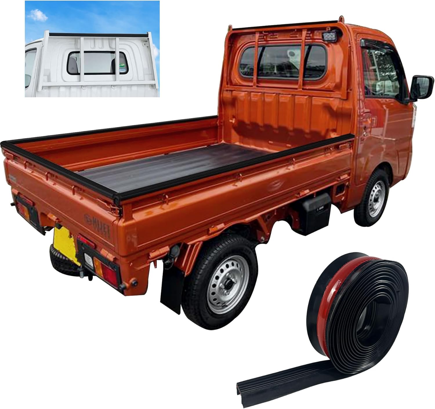 ゲートプロテクター 軽トラック あおりゴム ハイゼットトラック HIJET S500P 510に適用 ハイゼットジャンボ あおりガー