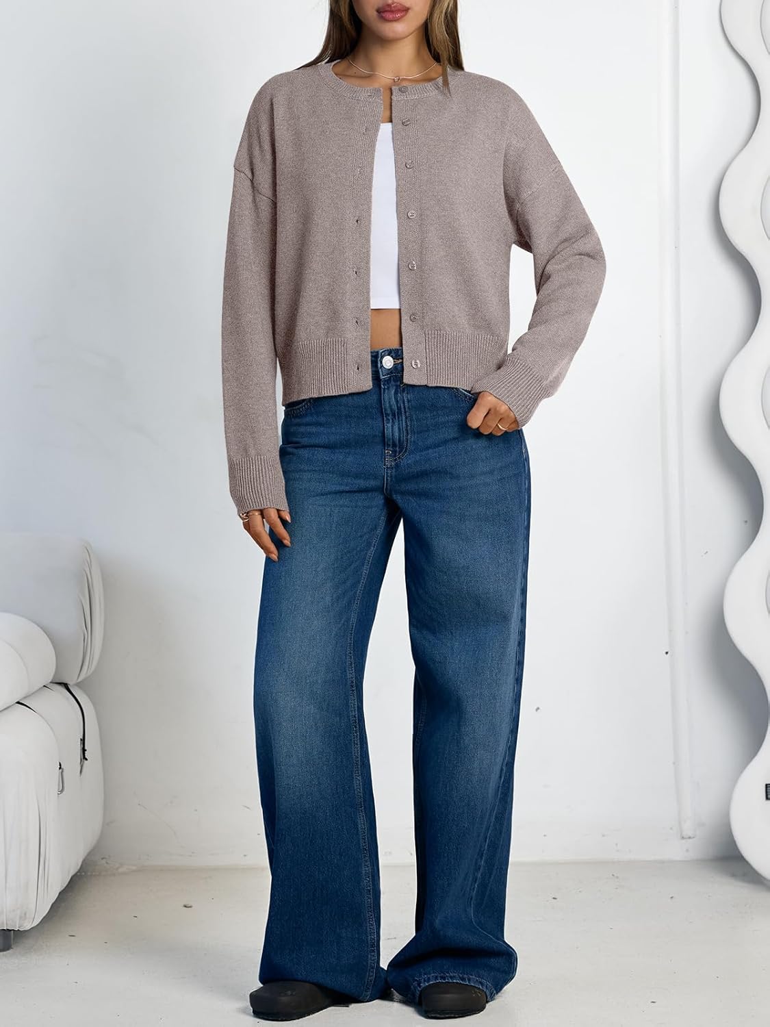 LILLUSORY Womens Cropped Cardigan Sweaters Lightweight Crop Knit Y2k Outfits Fashion Button Up Clothes 2026 - Image 6