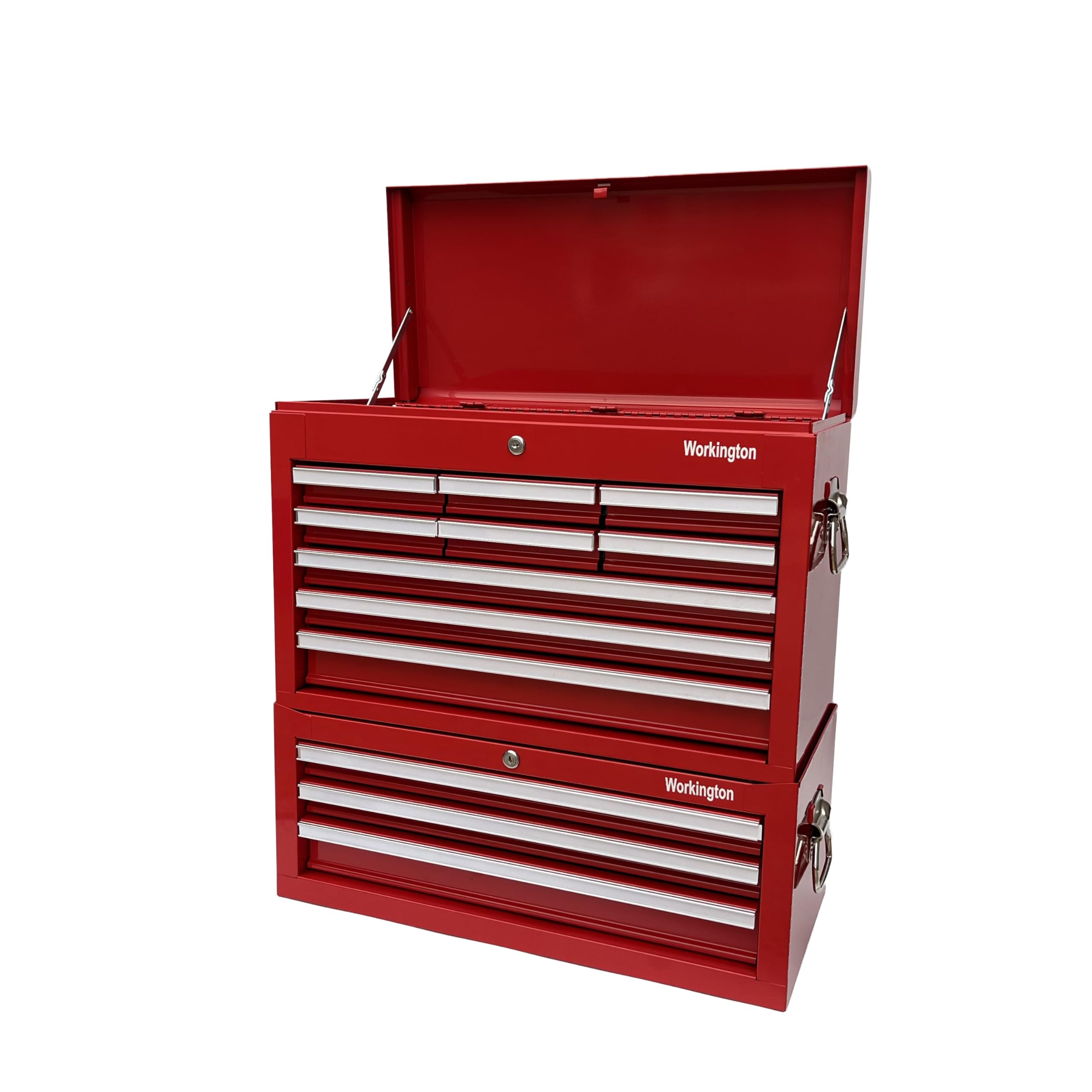 Workington Caja de herramientas profesional industrial portátil de metal con 9 cajones, armario de herramientas de 26 pulgadas con 9 cajones con rodamientos de bolas, organizador de herramientas de