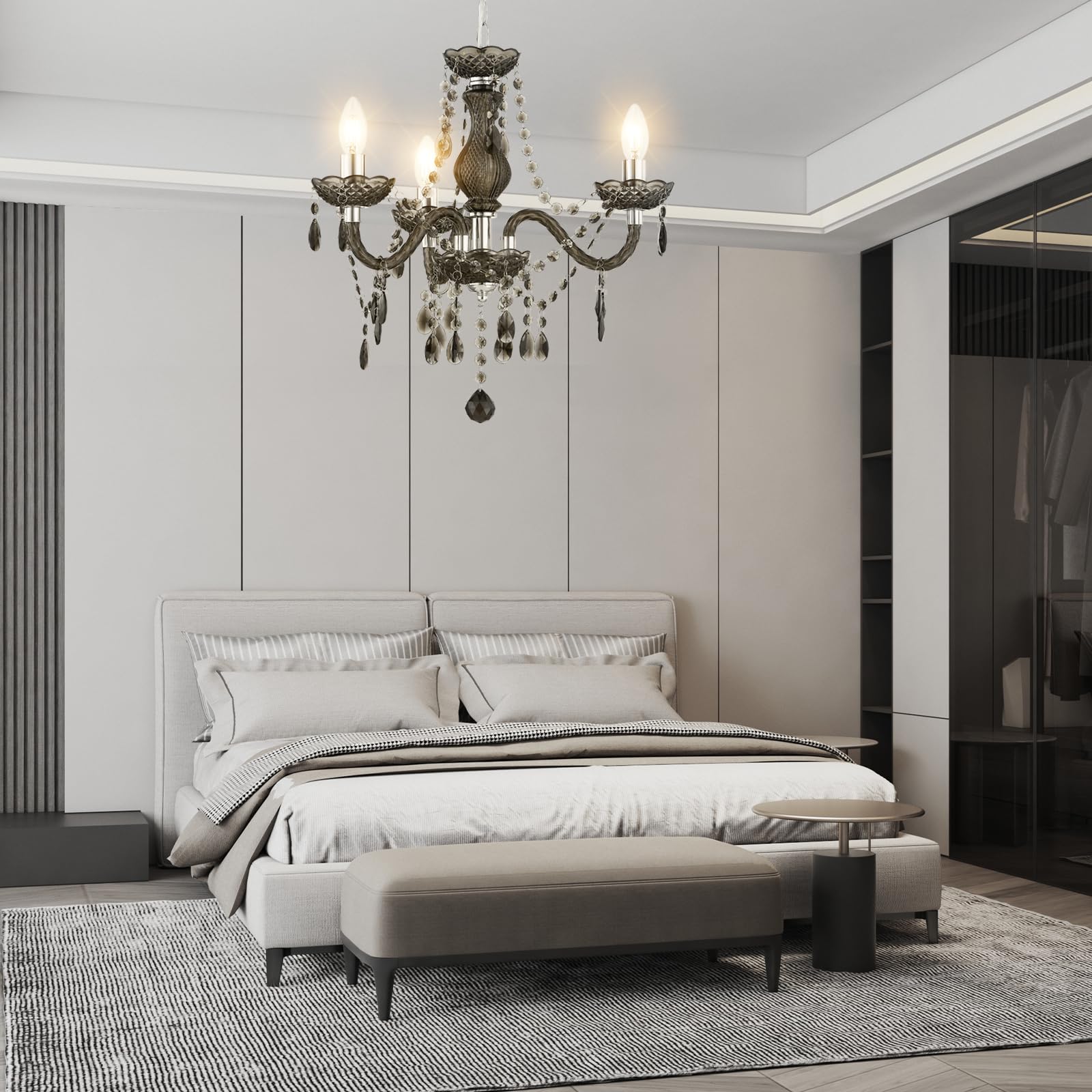 GyroVu Lampadario per Soggiorno, Mini Lampada a Sospensione con 3 Luci in Acrilico con Catena Regolabile, Lampada da Soffitto Rosa per Sala da Pranzo, Soggiorno, Camera da Letto