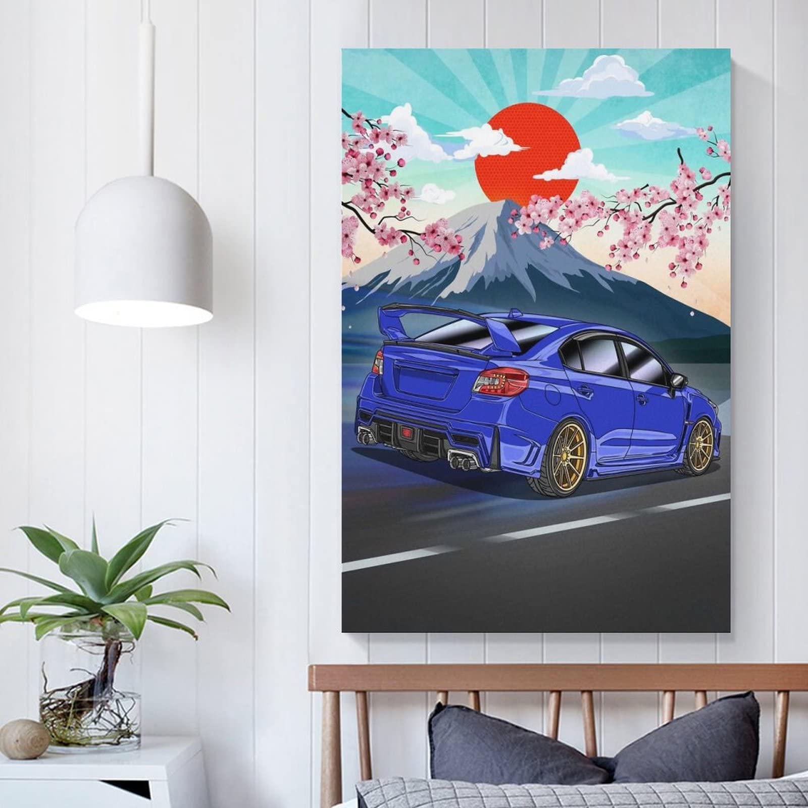 Amazon.co.jp: Fbroceh JDM カーポスター ブルー WRX ビンテージ