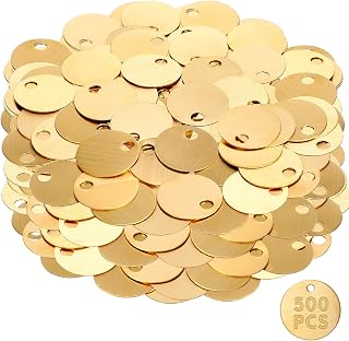 Ferraycle 1.50 Inch Round Brass Tags for Stamping, Key Brass Tags, 500 Pcs