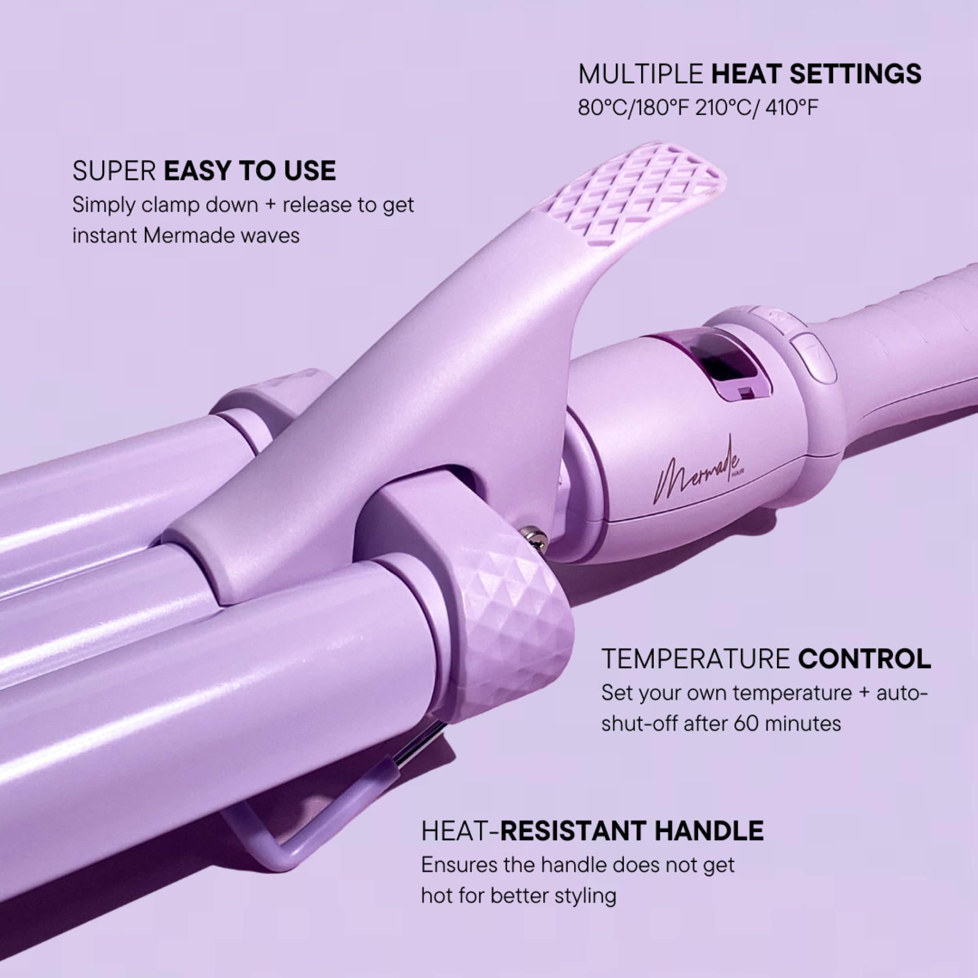 Mermade Hair PRO Cutie Waver, 22 mm Größe, Flieder