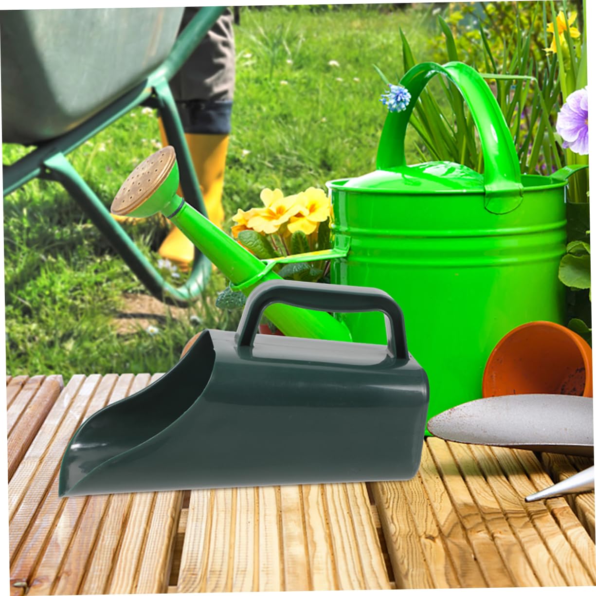 HOMSFOU 2 Stück Gartenschaufel Kunststoff Bpa Frei Gartenspaten Pflanzenerdeschaufel Bonsai Handschaufel Grün Multifunktional für Gartenarbeiten Pflanzenpflege